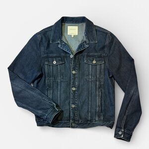 Current/Elliot mens M Medium blue 100% cotton denim trucker jacket EUC